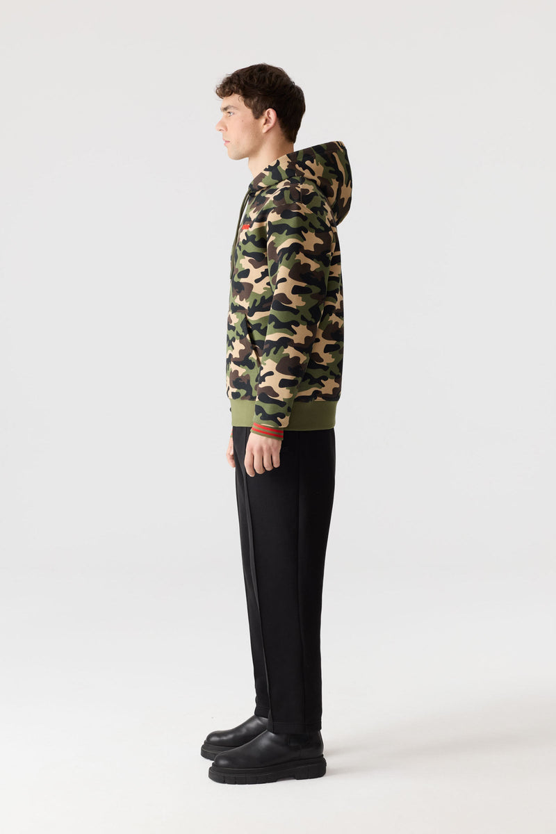 Mackage KRYSTIAN-CAMO Double-Face Jersey Hoodie with Camo Print