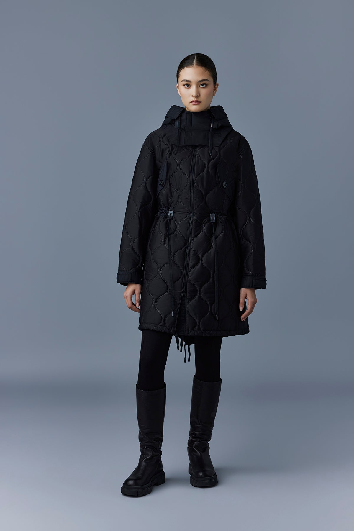 MACKAGE 16万 KULA ヘリテージキルティングロングコート Kula Black Heritage Quilted Long Coat – Faded Soul