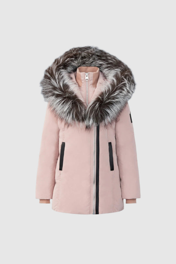 Mackage LEELEE Down coat with removable silver fox Signature Mackage Collar for toddlers (2-6 years)