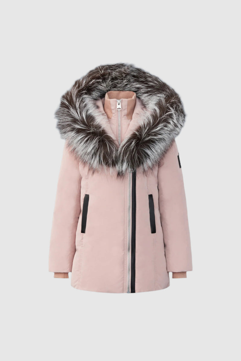 Mackage LEELEE Down coat with removable silver fox Signature Mackage Collar for toddlers (2-6 years)