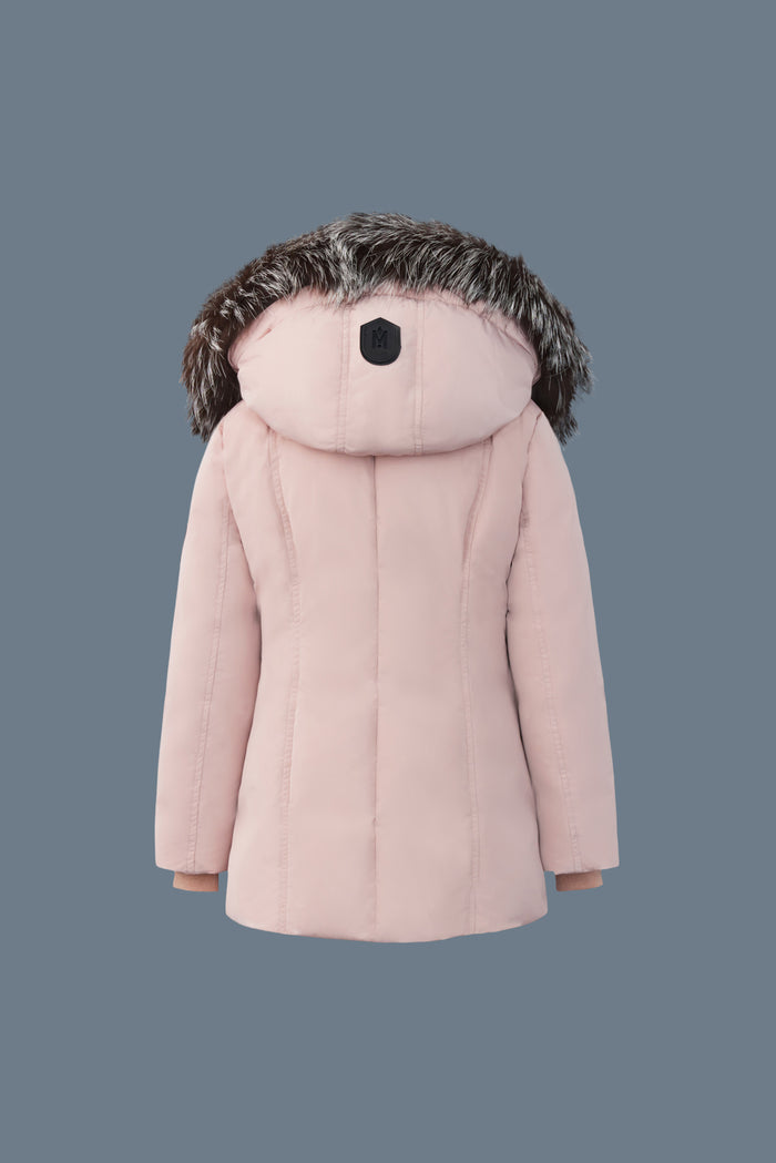 Mackage Leelee Down Coat with Removable Silver Fox Signature Mackage Collar for Kids (8-14 Years)