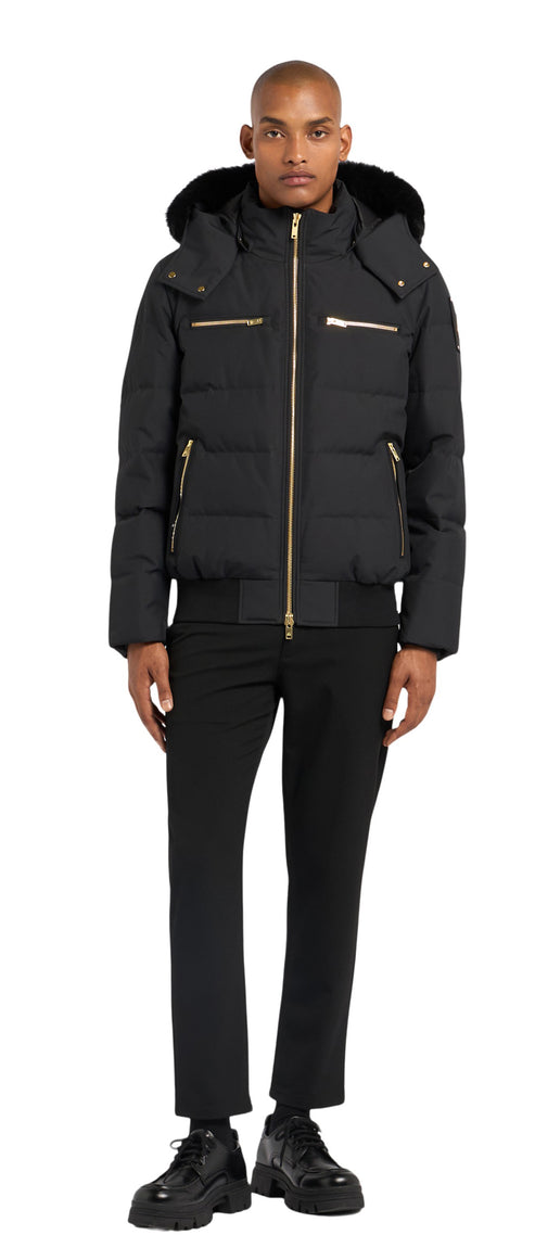 Moose Knuckles Cloud Bomber Gold Series Black with Black Shearling