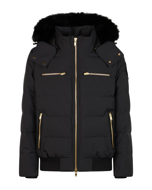 Moose Knuckles Cloud Bomber Gold Series Black with Black Shearling