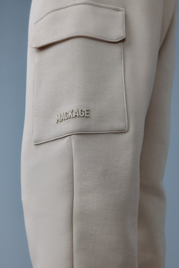 Mackage Marvin-R Double-Face Jersey Cargo Sweatpants- Trench