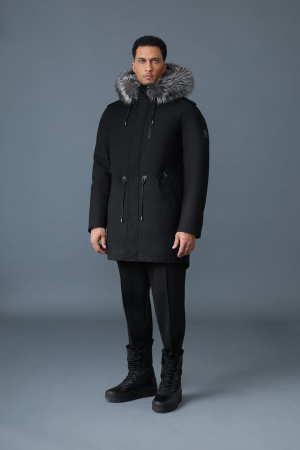 MACKAGE MORITZ-X rabbit fur-lined twill parka with removable silver fox fur trim