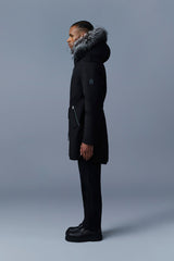 Mackage Moritz Rabbit Fur-Lined Twill Parka with Removable Silver Fox Fur Trim