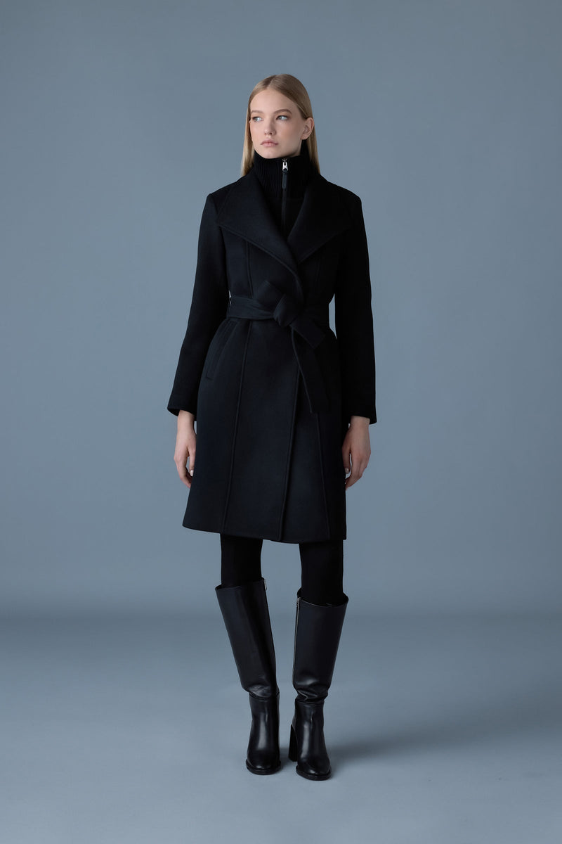 Mackage NORITA 2-in-1 double face wool coat with sash