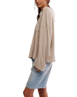 Free People Dawson Pocket Thermal Long Sleeve T‑Shirt