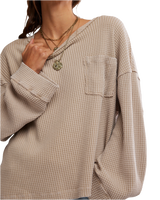 Free People Dawson Pocket Thermal Long Sleeve T‑Shirt