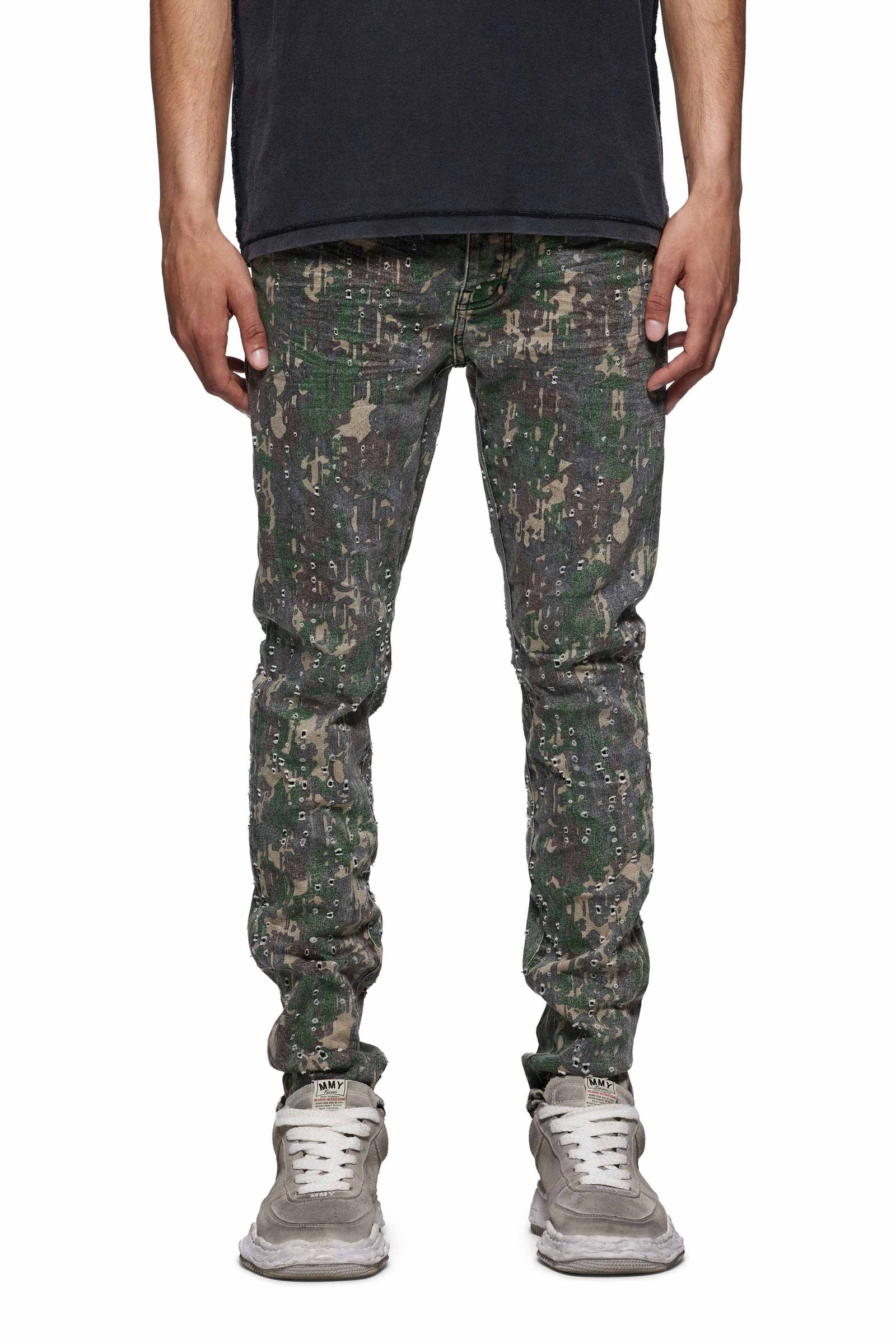 パンツ Kashiko Belt Rivet Oval Pants Camo 44359 KASHIKO Belt Rivet Oval Pants