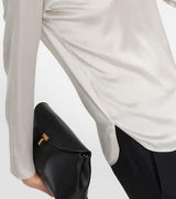 Max Mara Moldava Silk Satin Top in Ivory