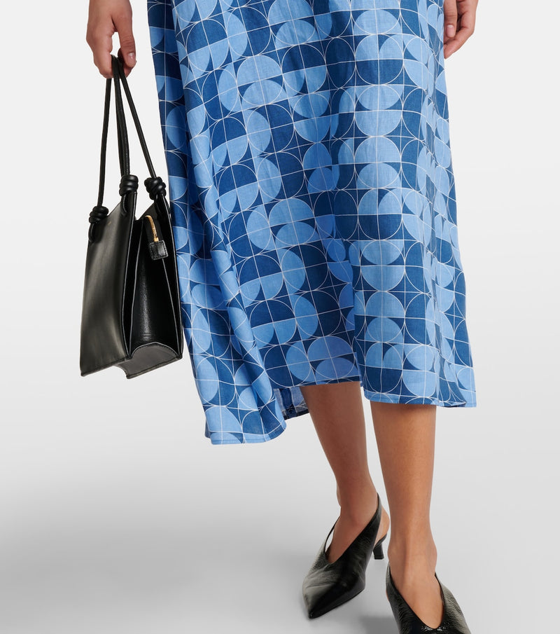 Max Mara Urlo Printed Linen Midi Dress