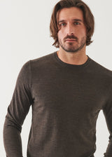 Patrick Assaraf Extra-Fine Merino Crewneck- Mahogany Moul