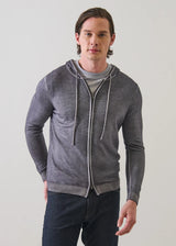 Extra-Fine Merino Wool Vintage Wash Full Zip Hoodie