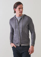 Extra-Fine Merino Wool Vintage Wash Full Zip Hoodie
