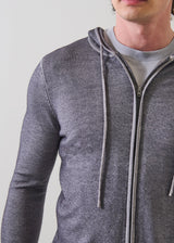 Extra-Fine Merino Wool Vintage Wash Full Zip Hoodie