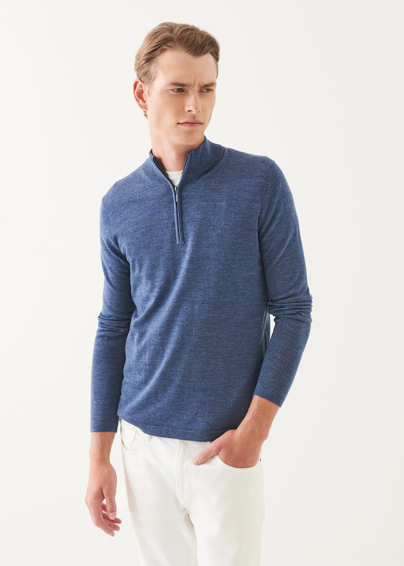 Patrick Assaraf Extra-Fine Merino Quarter Zip