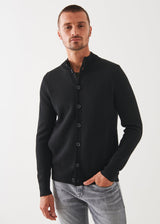 Patrick Assaraf Button Front Black Cardigan