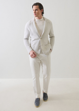 Cotton Herringbone Knit Blazer