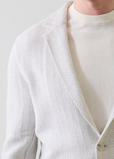 Cotton Herringbone Knit Blazer