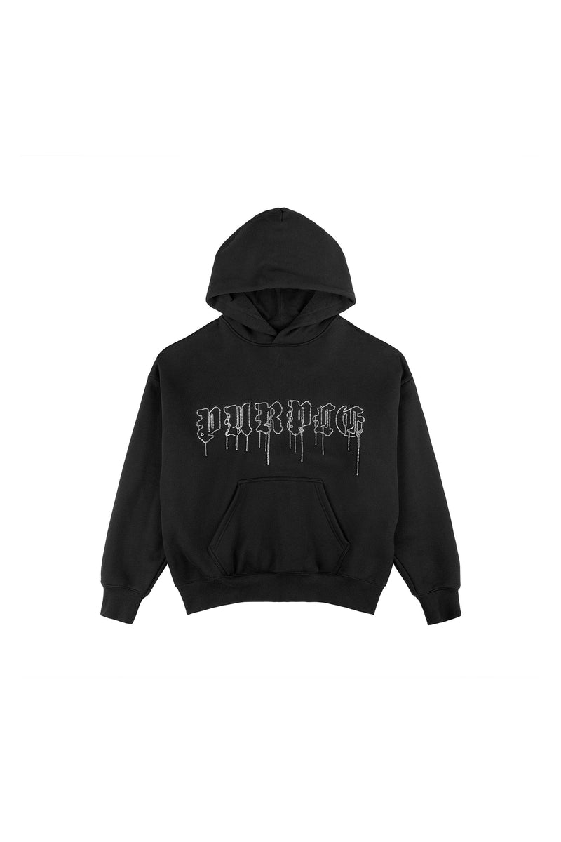 Purple Brand Crystal Gothic Drip Hoodie