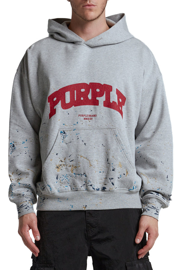 Purple Crackle Paint Hoodie