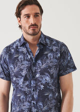 Patrick Assaraf Leaf Pattern Short Sleeve Shirt