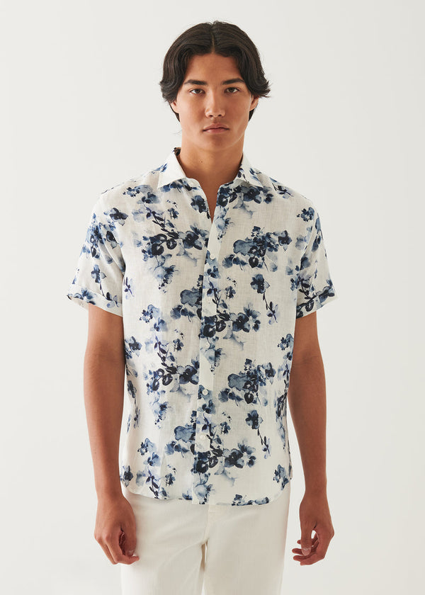 Patrick Assaraf Mens Linen Floral Top