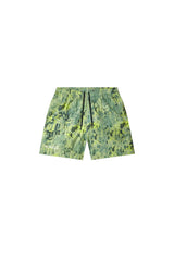 Purple Worn Gothic Camo Swim Shorts