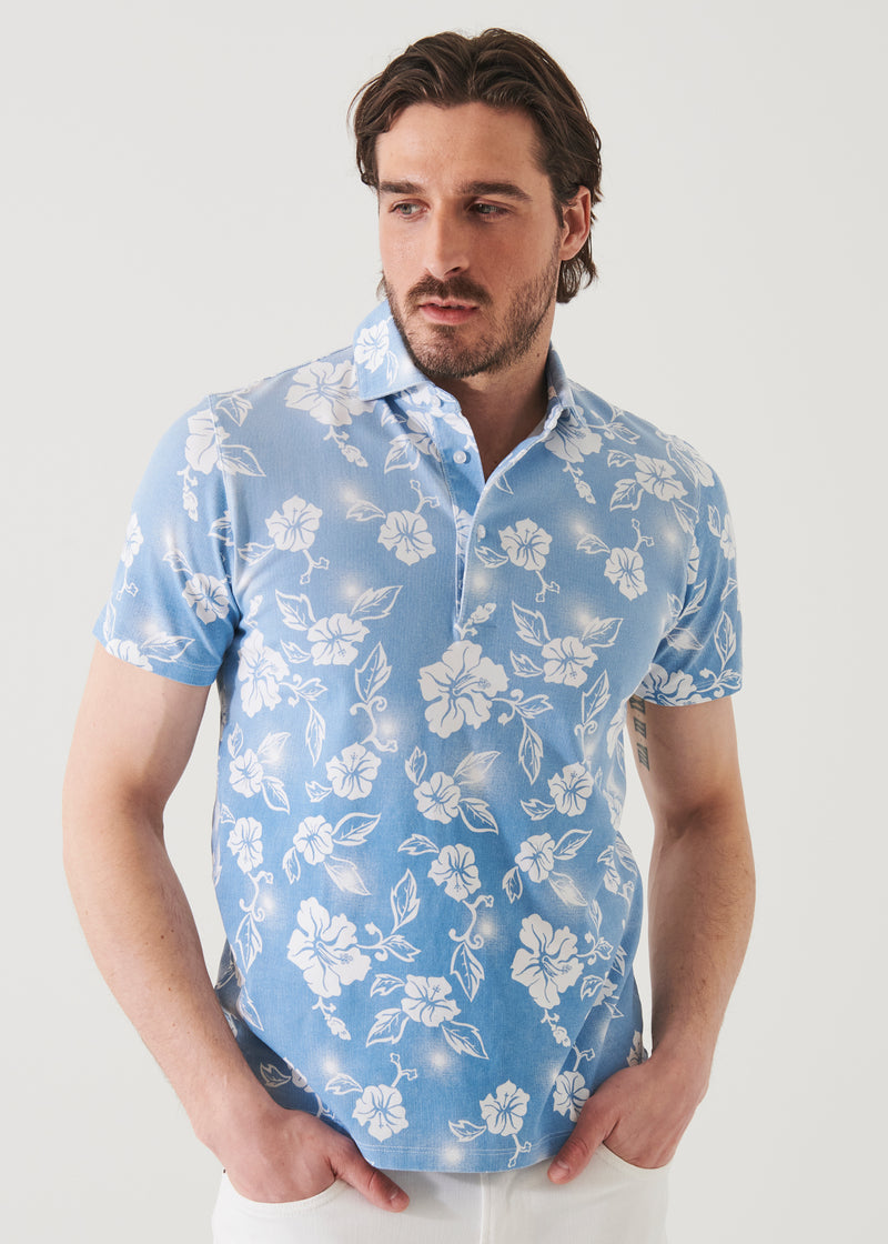 Patrick Assaraf Stretch Printed Polo Shirt