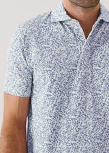 Patrick Assaraf Pima Cotton Stretch Mini Leaf Print Polo