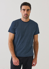 Patrick Assaraf Pima Cotton Stretch Micro Medallion Print Crewneck