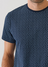 Patrick Assaraf Pima Cotton Stretch Micro Medallion Print Crewneck