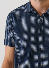 Patrick Assaraf Pima Cotton Stretch Geometric Print Shirt