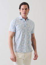 Patrick Assaraf SS Tropical Leaf Print Polo