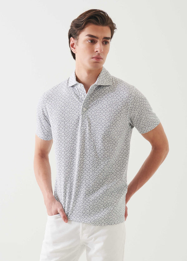 Patrick Assaraf Pima Cotton Stretch Printed Polo