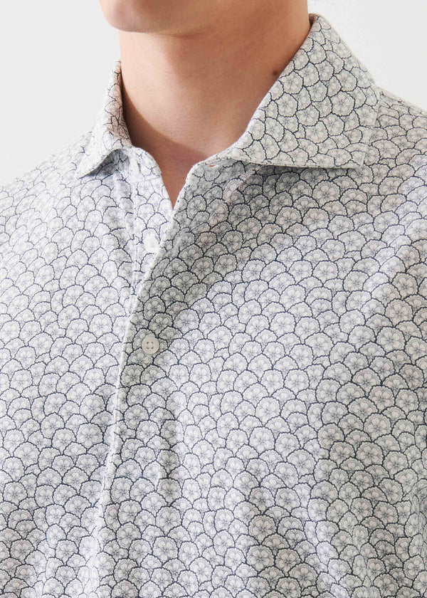 Patrick Assaraf Pima Cotton Stretch Printed Polo