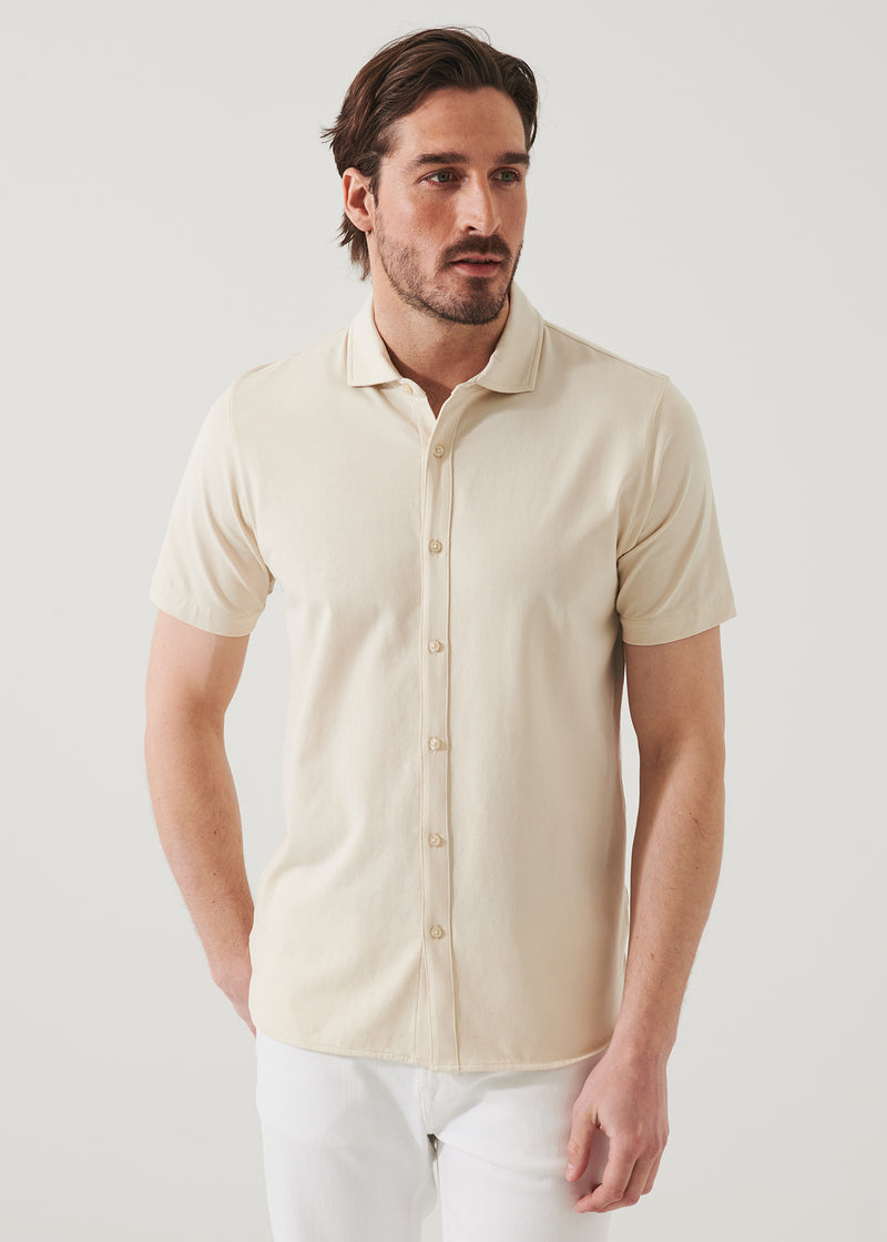 Patrick Assaraf Stretch Button Front Shirt