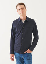 Patrick Assaraf Pima Cotton Stretch Overdye Snap Front Shirt