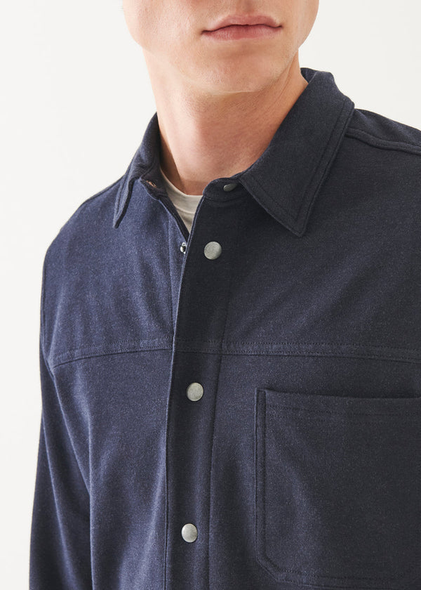 Patrick Assaraf Pima Cotton Stretch Overdye Snap Front Shirt