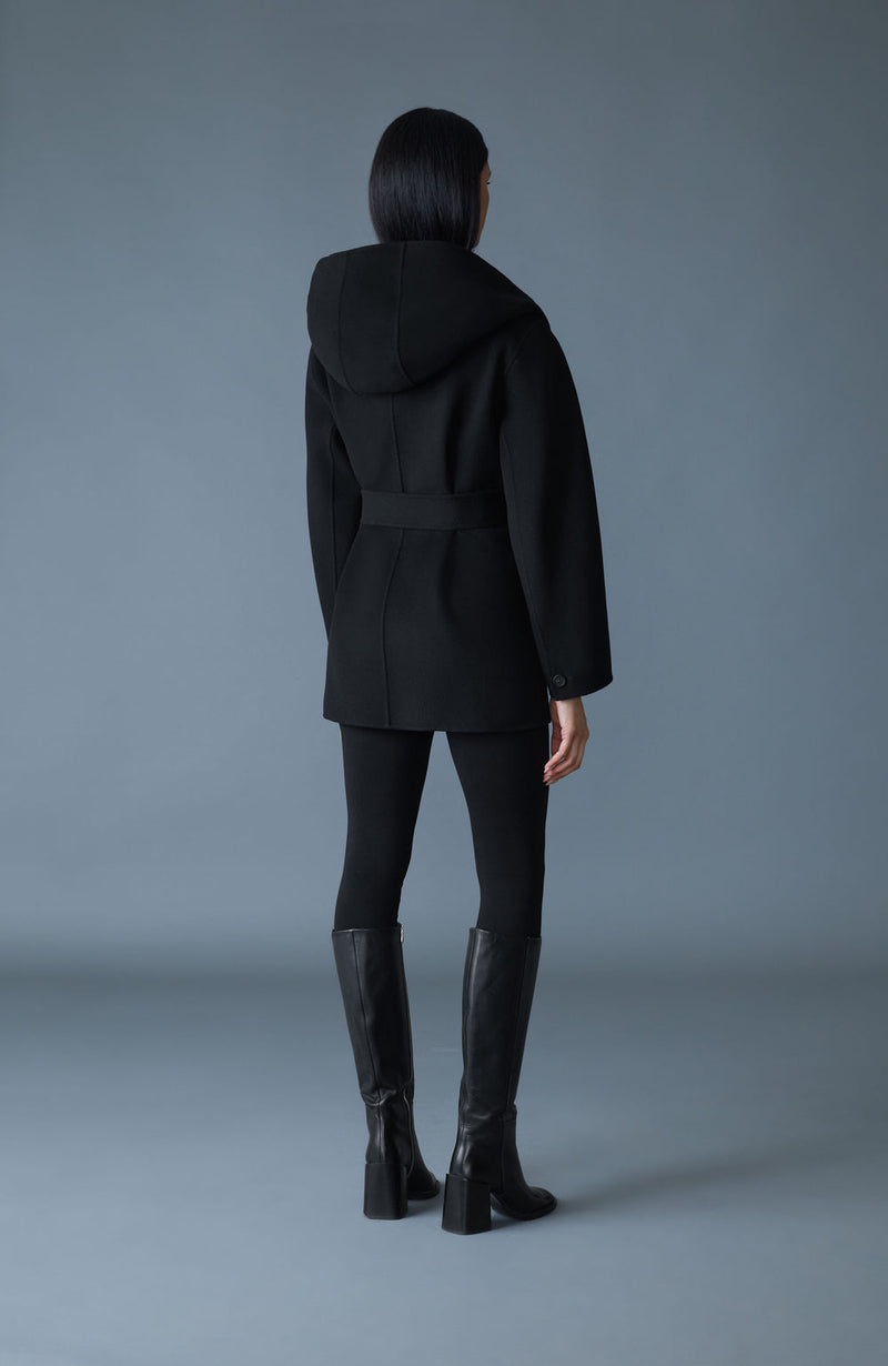 Mackage PAYA Wool Wrap Coat With Sash Belt