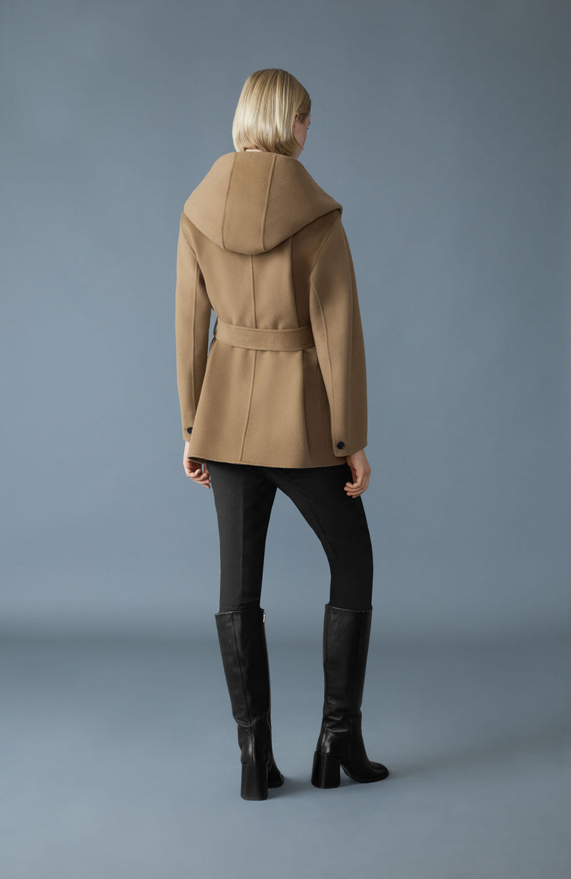 Mackage PAYA Wool Wrap Coat With Sash Belt