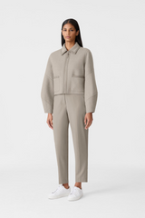 SOLANA-HB Double-Face Herringbone Wool balloon sleeved short jacket