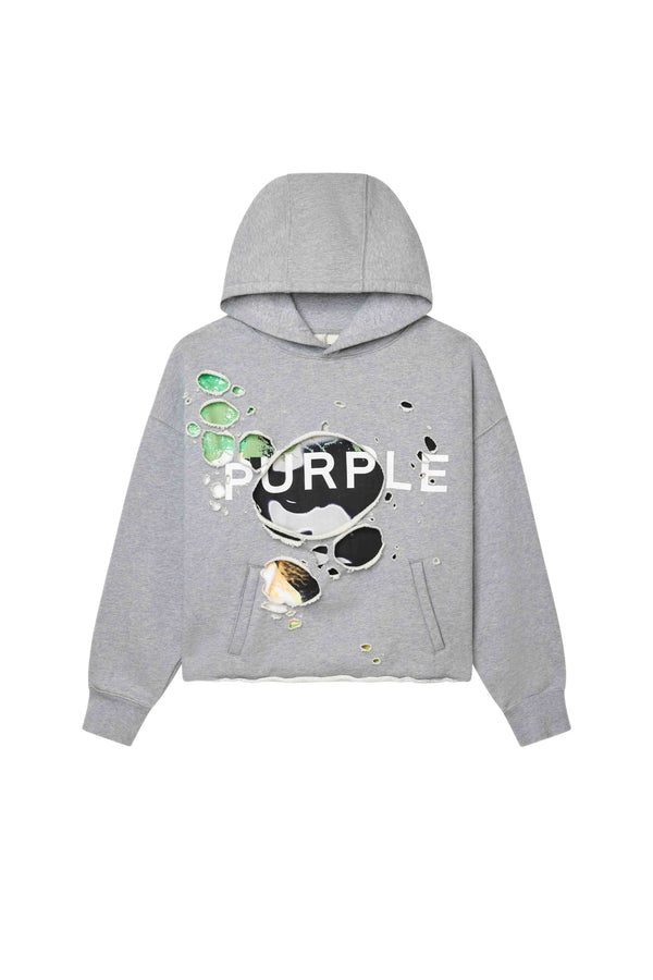 Purple Brand Distressed Cropped Hoodie