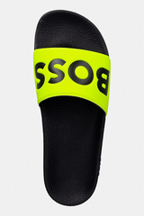 Italian-made slides with large logo detail