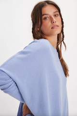FREE PEOPLE LATTE BLUES THERMAL SOLID IN DAWN BREEZE