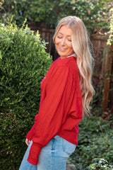 Free People QUINN KNIT TOP - Salsa