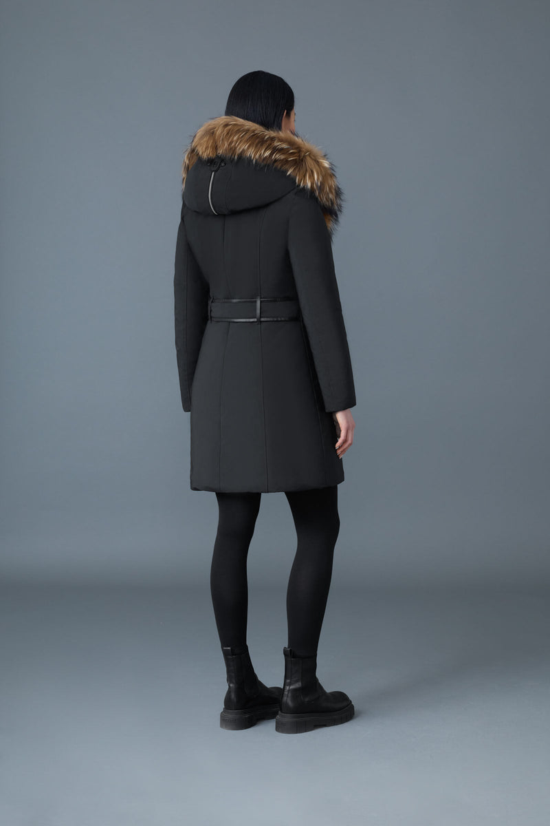 MACKAGE TRISH-F Powder Touch down coat with natural fur Signature Mackage Collar