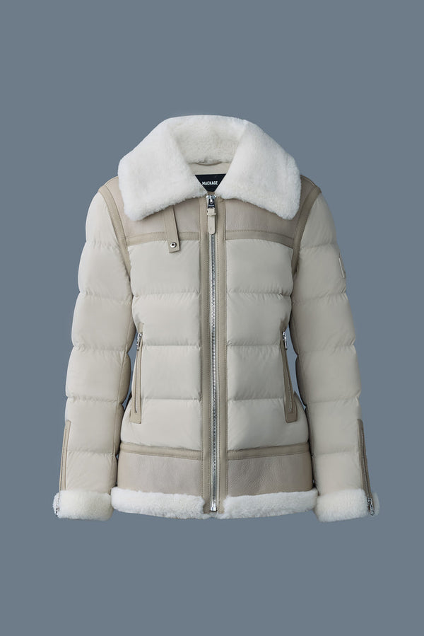 Mackage Vanna Mixed-Media Shearling Down Jacket