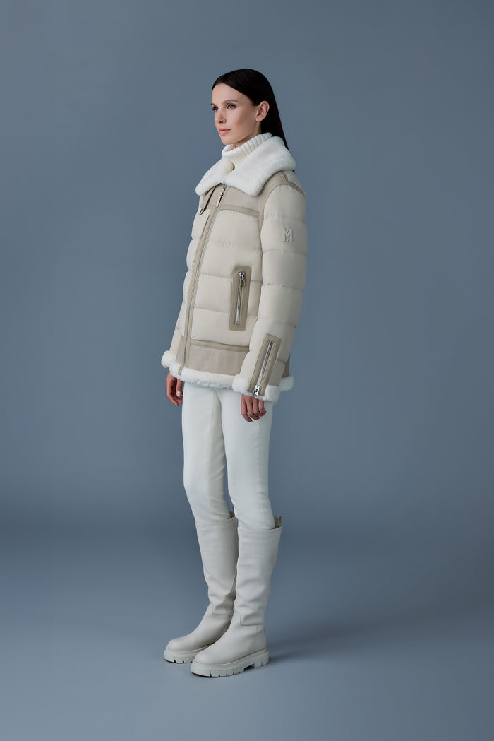 Mackage Vanna Mixed-Media Shearling Down Jacket